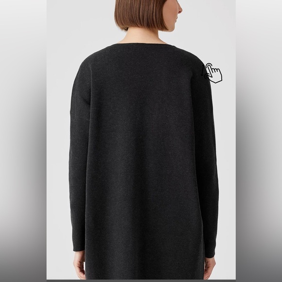 Eileen Fisher Organic Cotton Silk Cardigan, Black, NWOT - Picture 2 of 14